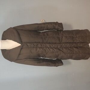Vintage 80's/90's Cole Hawn Long Line Cowlneck Puffer Coat In Chocolate Brown